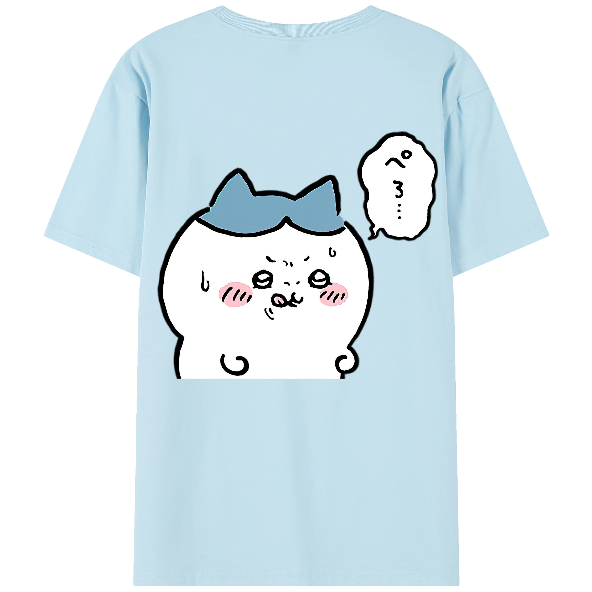 （画像用） ちいかわ ハチワレ Chii-kawa hachiware 綿100％半袖Tシャツ（背面プリント）